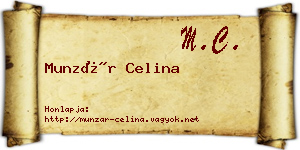 Munzár Celina névjegykártya